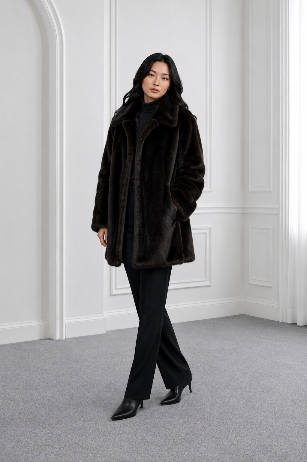 Blackglama Mink Jacket with Long Collar