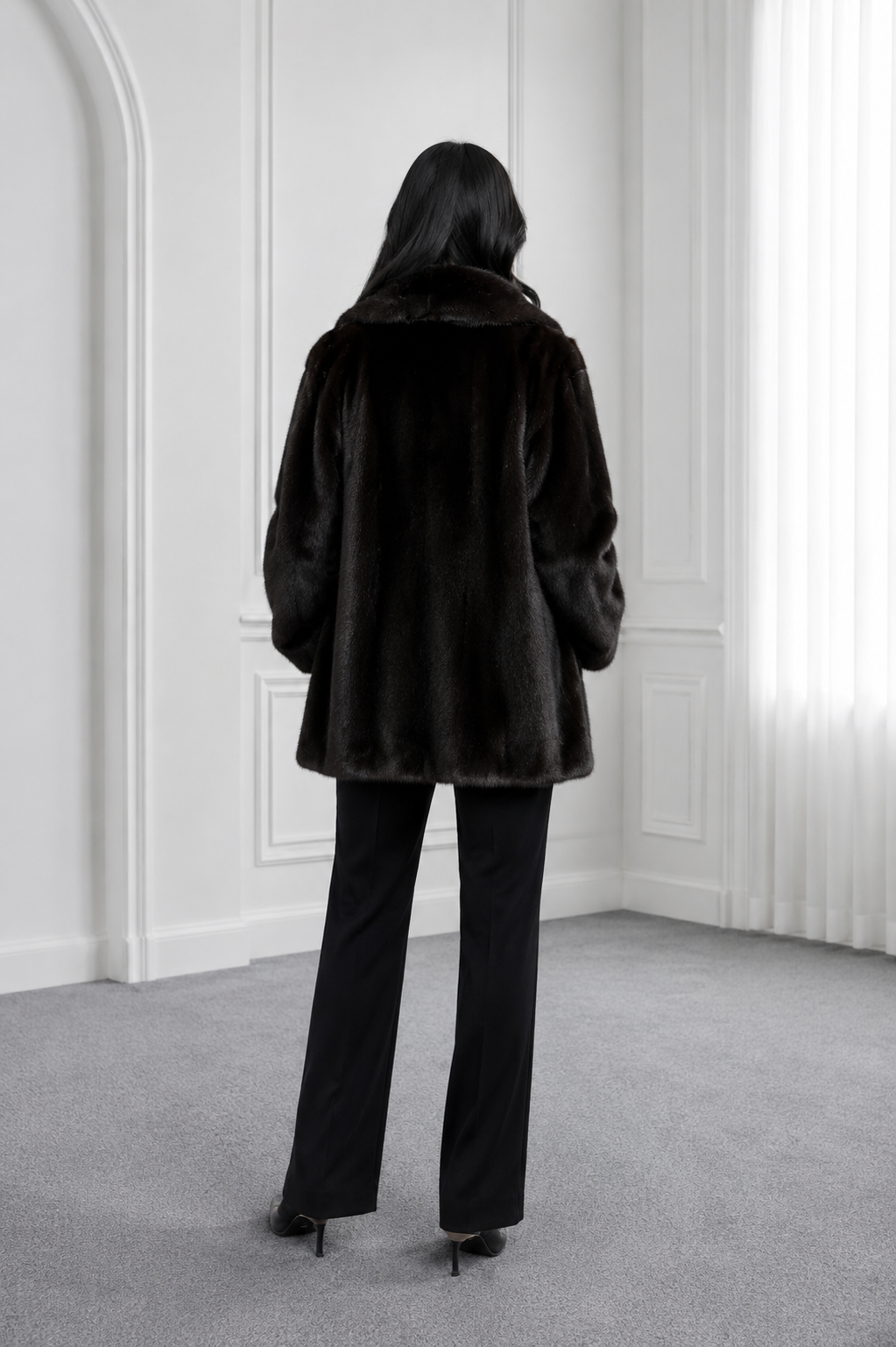 Blackglama Mink Jacket with Long Collar