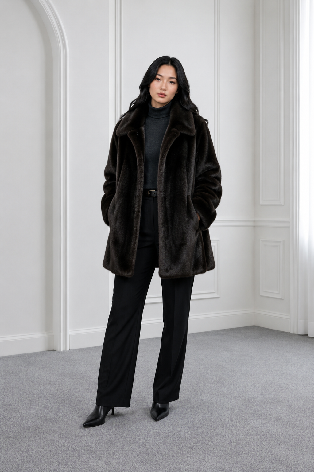 Blackglama Mink Jacket with Long Collar