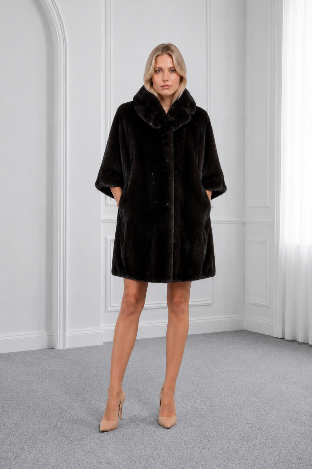 Blackglama Mink Jacket with Swakara Side Touches