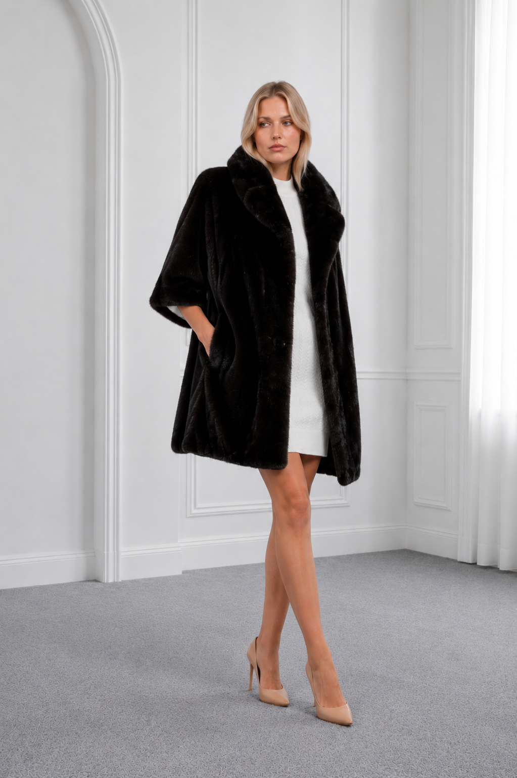 Blackglama Mink Jacket with Swakara Side Touches