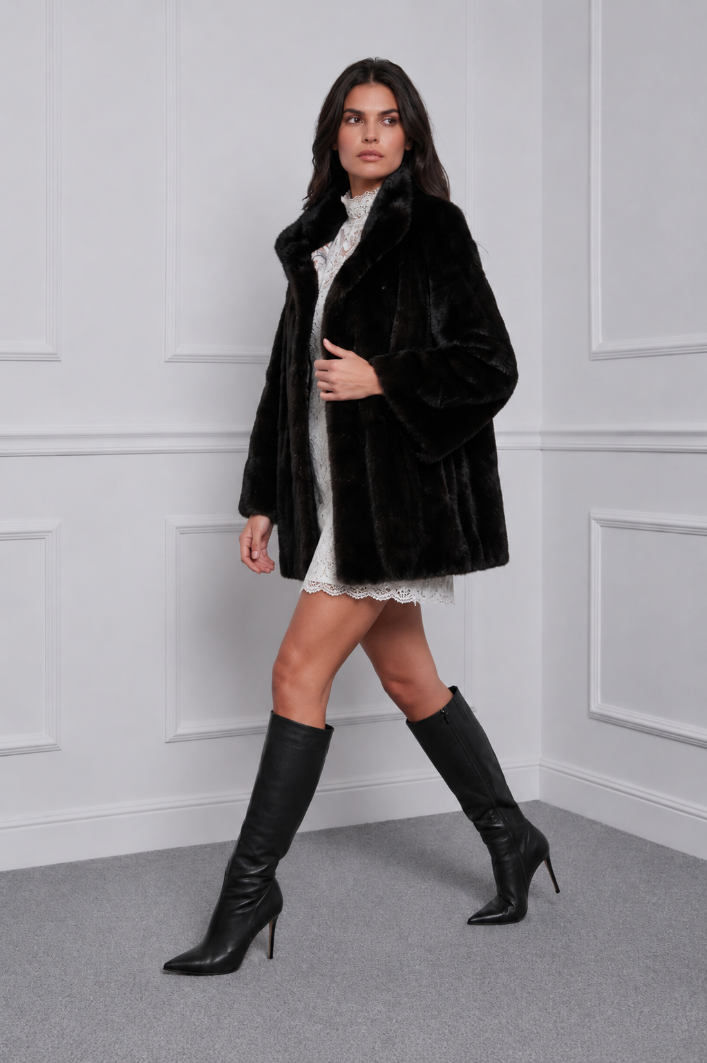 Blackglama Mink Short Jacket with Fur Belt