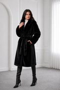 Blackglama Mink Coat with Hood & Mink Belt
