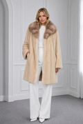 Palomino Mink Coat with Marten Hood
