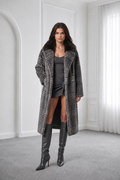 Checked Zafir Mink Coat with Sable Collar