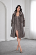 Grey Mink Coat with English Collar