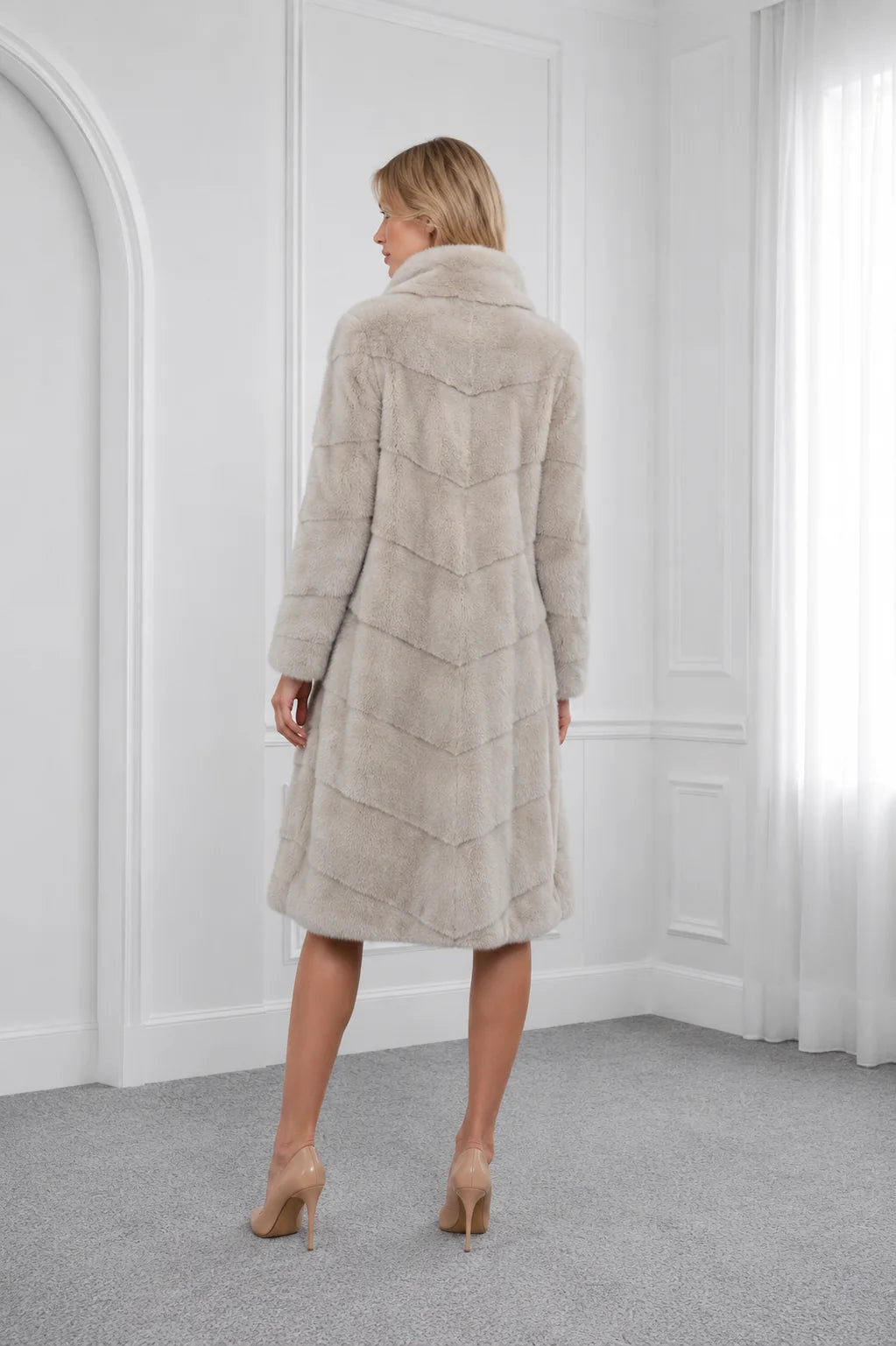 Fume Shaved Mink Coat