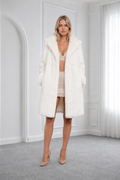 White Mink Jacket with Hood