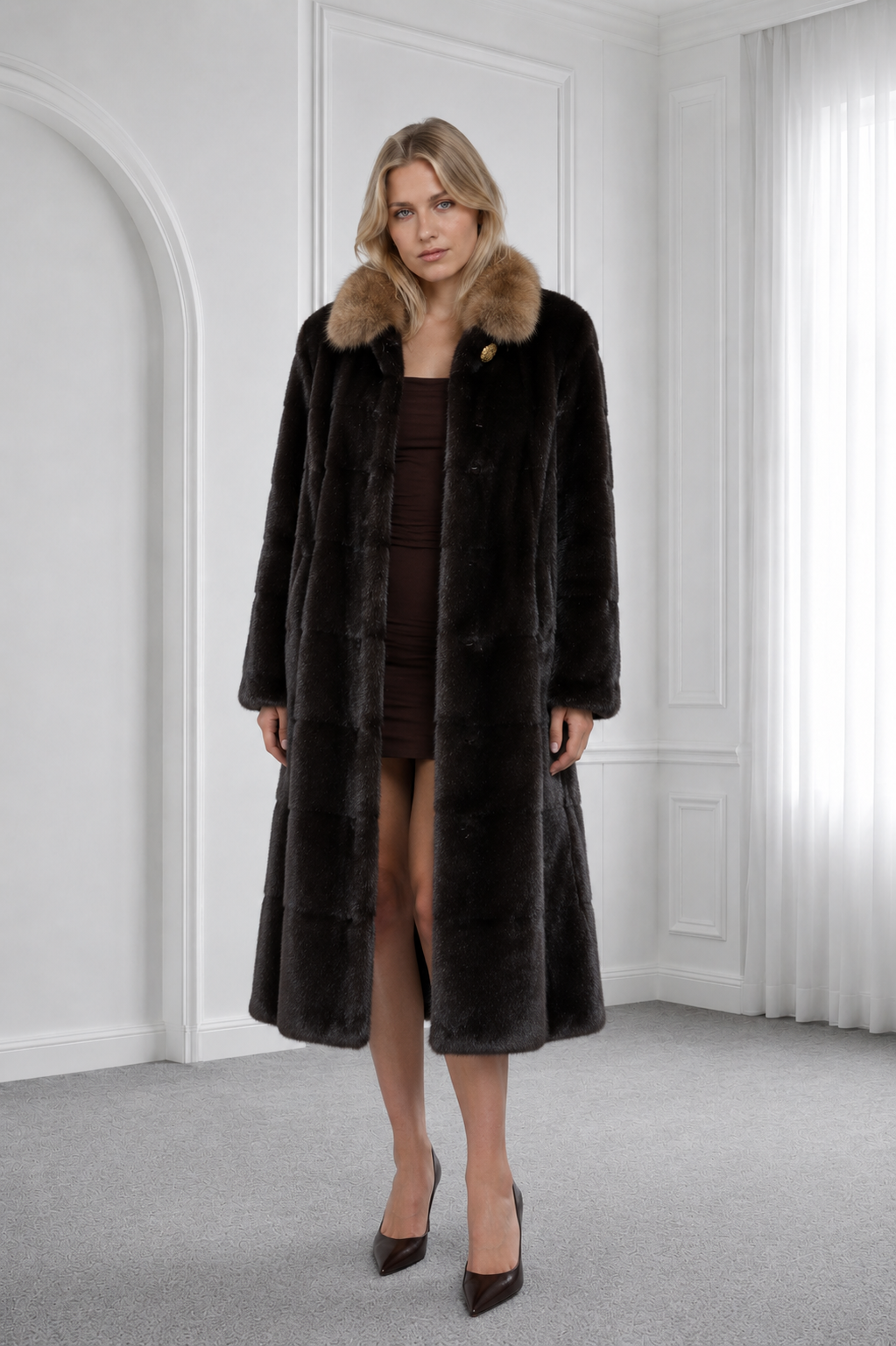 Blackglama Mink Coat with Sable Collar