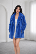 Royal Blue Mink Jacket with English Collar