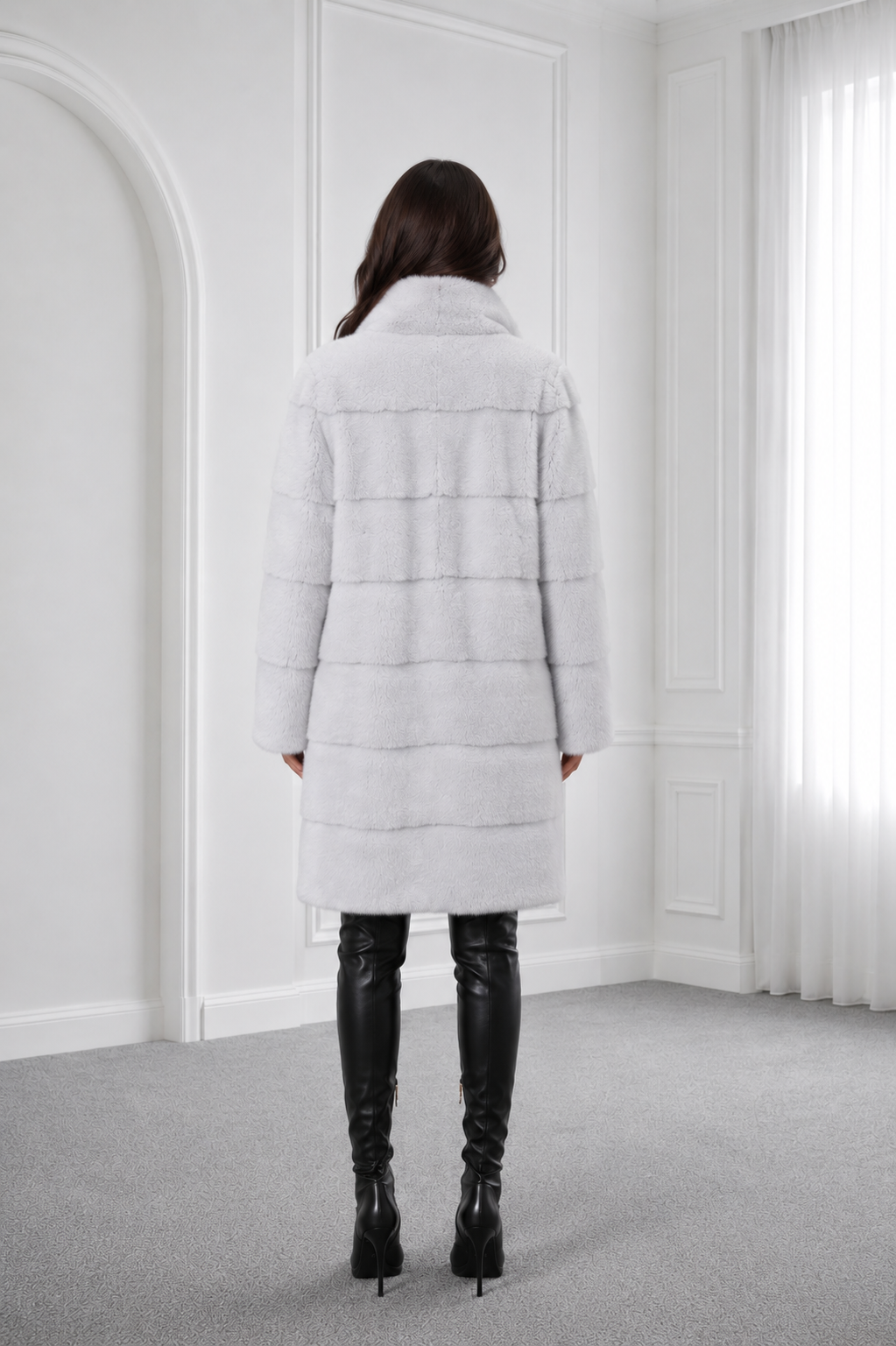 Silver-Cream Mink Coat