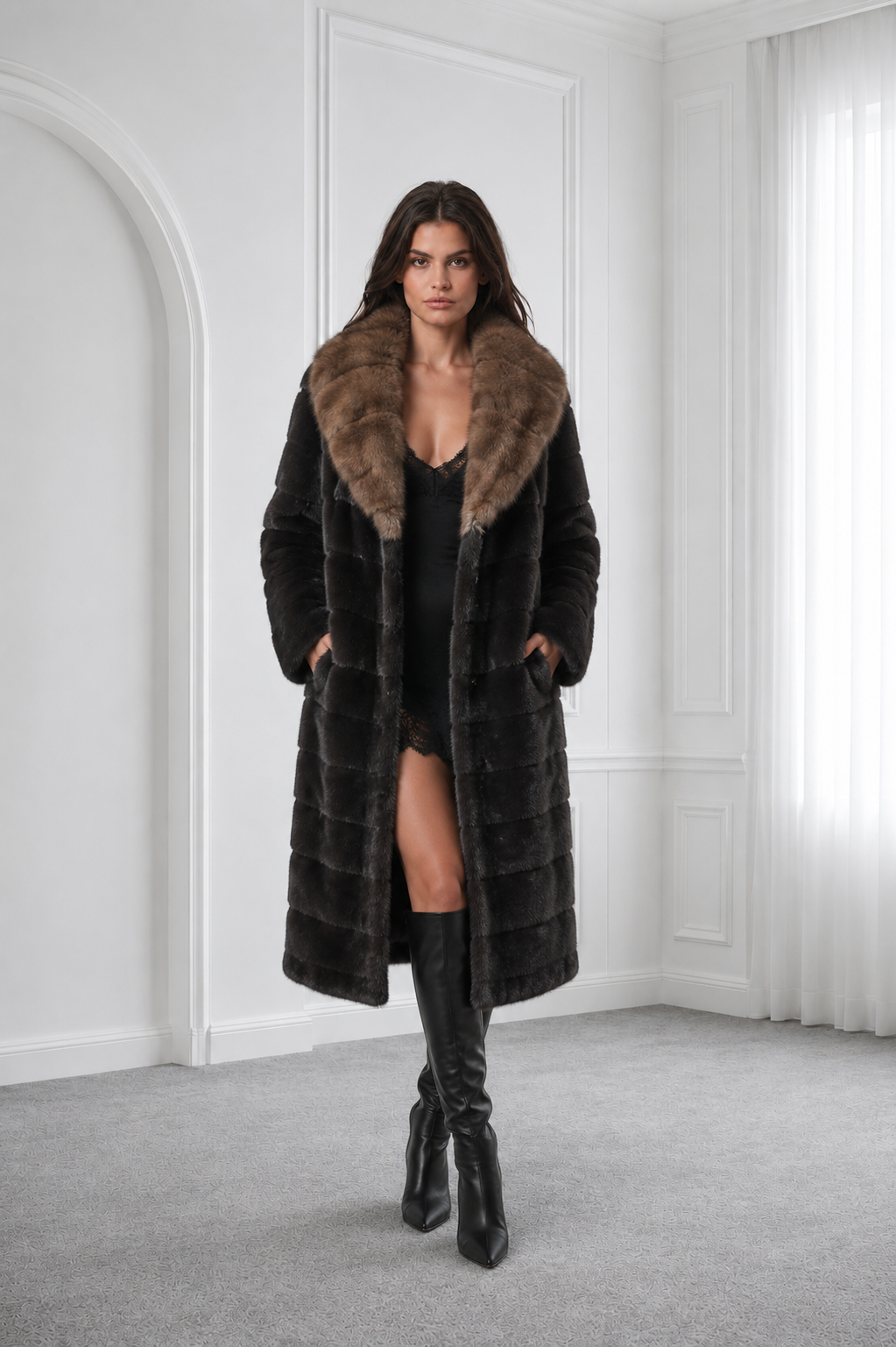 Blackglama Mink Coat with Russian Sable Hood
