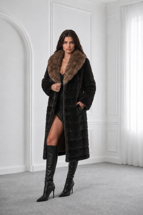 Blackglama Mink Coat with Russian Sable Hood