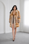 Natural Fox Fur Coat with Regal Collar
