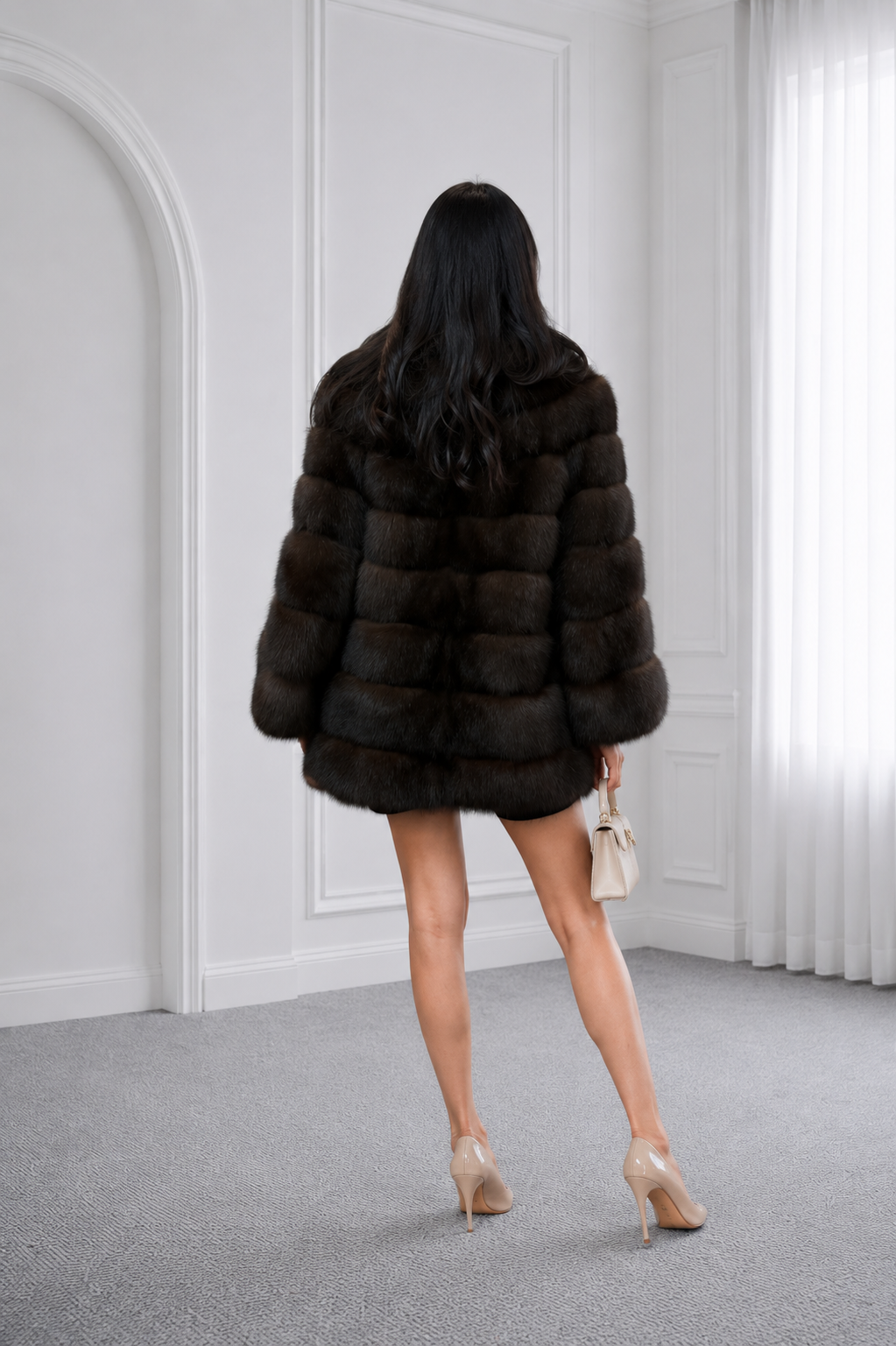 Dark Sable Mid-Length Coat