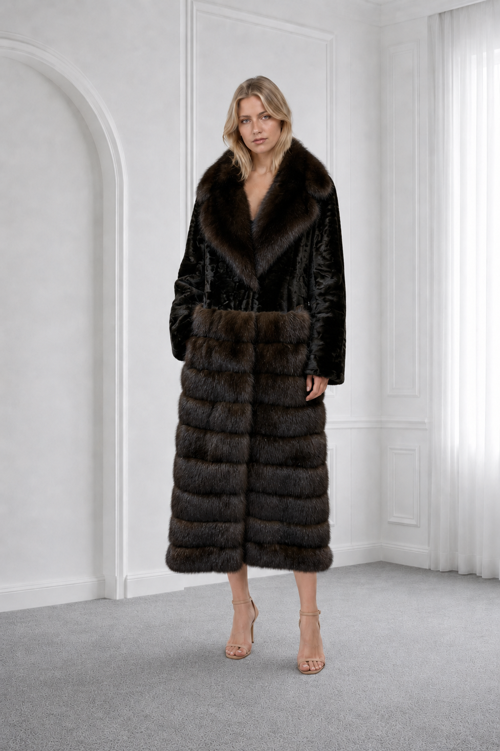 Sable Coat with Swakara Accents
