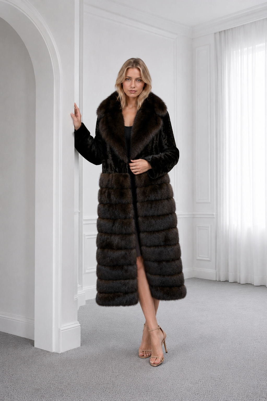 Sable Coat with Swakara Accents