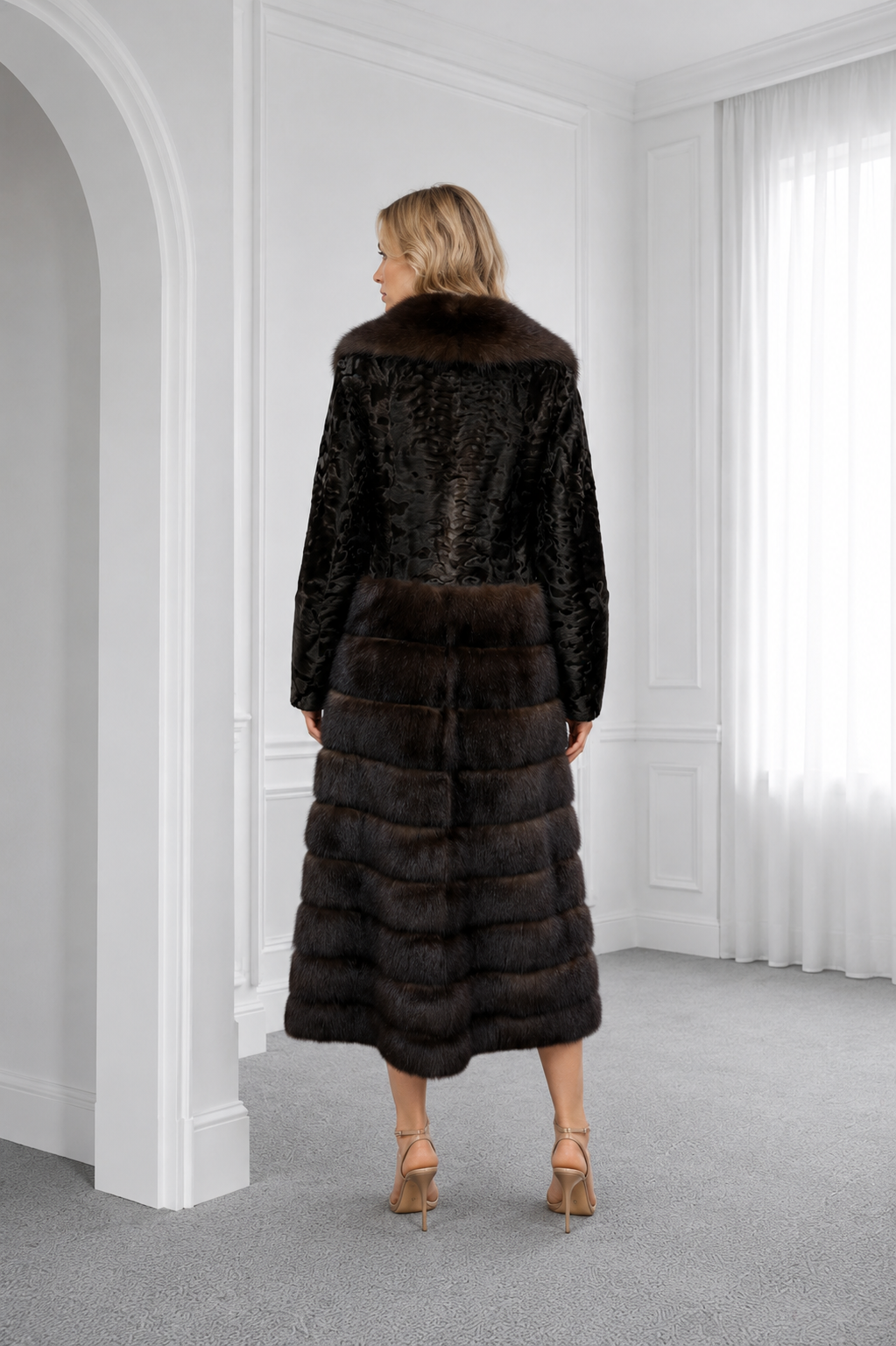 Sable Coat with Swakara Accents